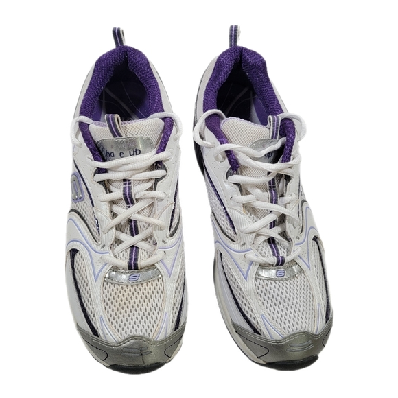 Skechers Shape Ups White Purple Toning Sneakers Women's Size 10 - Picture 2 of 10